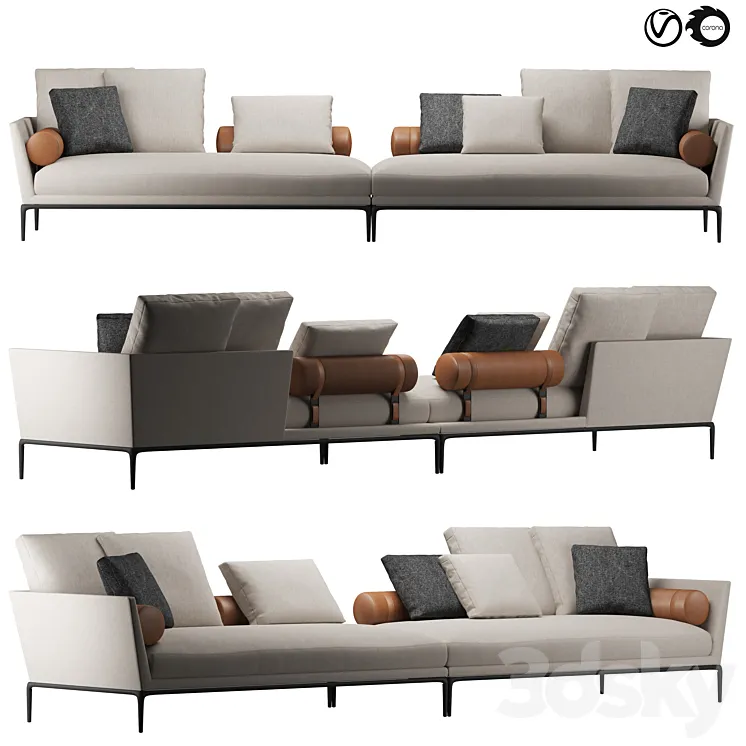 B&B Atoll sofa 3D Model Free