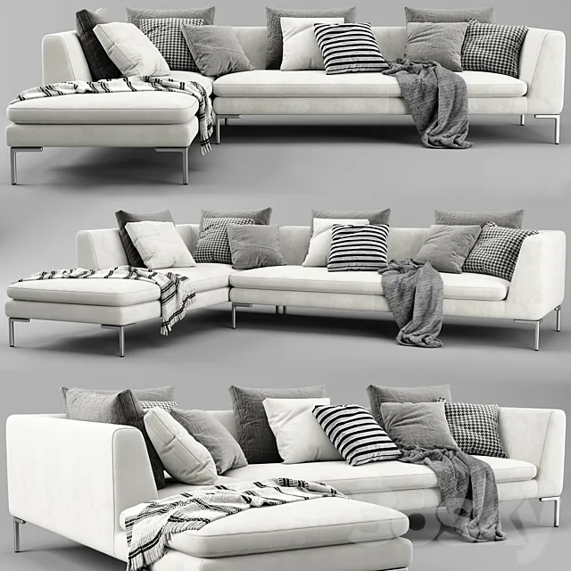 B&B Charles Chaise Longue Sofa 3DModel