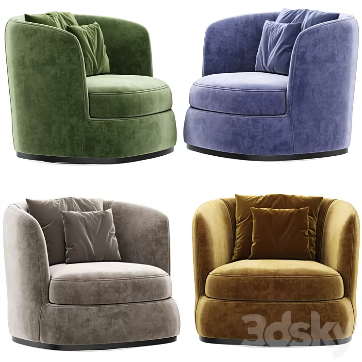 B&B Italia Armchair Apollo -Maxalto - Design by Antonio Citterio 3D Model