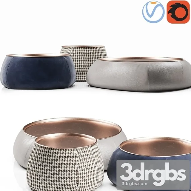 B&b italia lady fat table set 2 3D Model Free