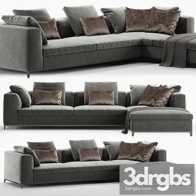 B&b italia michel club sofa set 2 3D Model Free