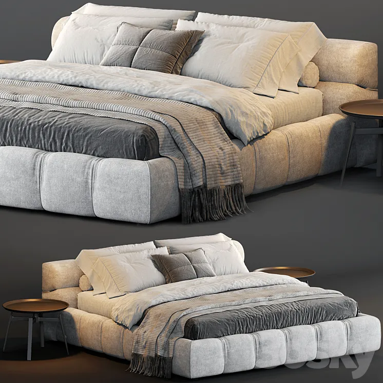 B&B Italia Tufty Bed 3D Model Free