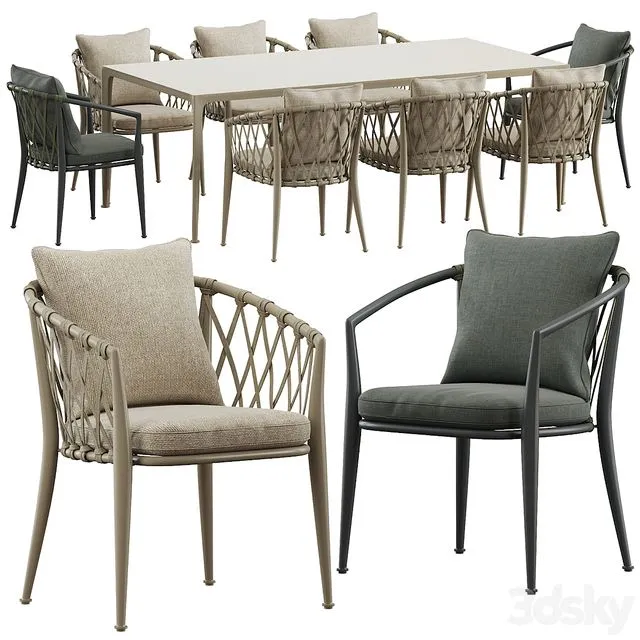 B&B Italy Erica dining table 3D Model