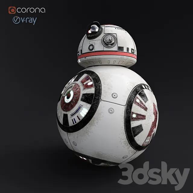 BB8 (BB9) _LowPoly_GameReady 3D Model