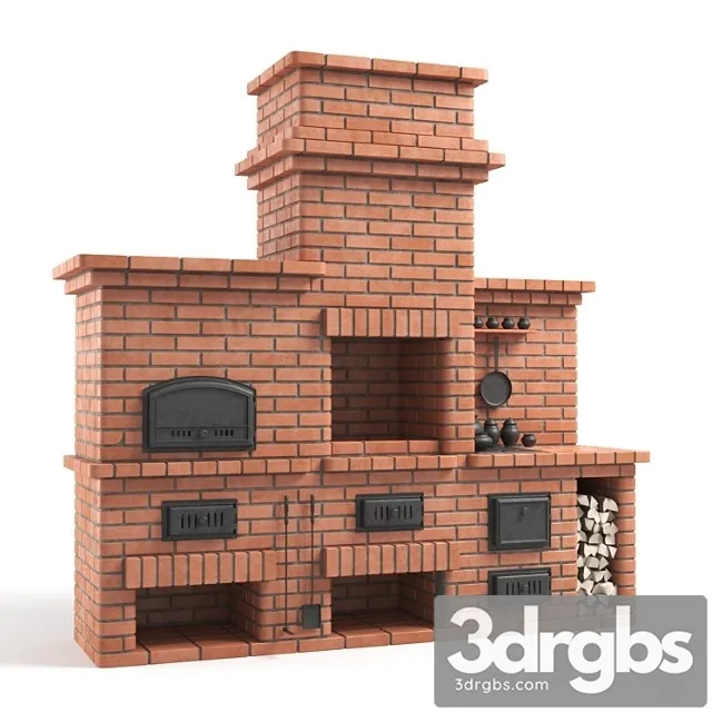 Bbq Brick Oven 3D Model Free