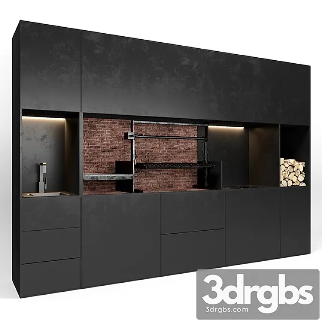 Bbq With Electric Kitchen 3D Model Free