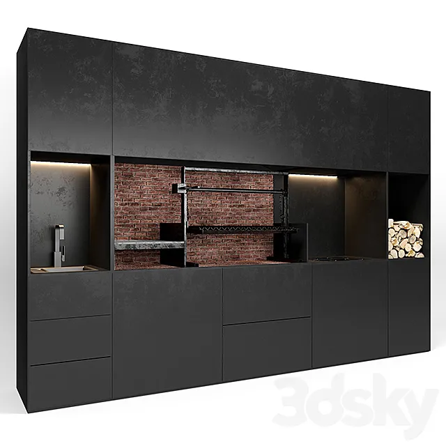 Bbq with electric kitchen 3DModel