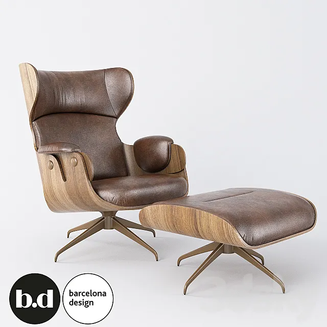 BD BARCELONA LOUNGER ARM CHAIRS 3D Model
