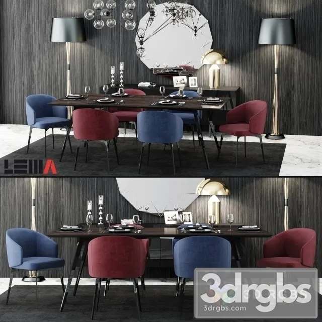 Bea Lema Table and Chair 3D Model Free
