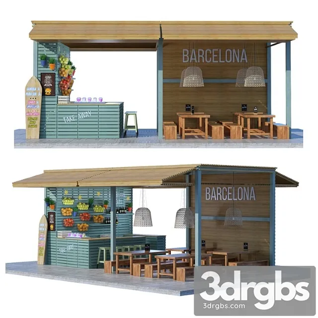 Beach Bar Barcelona 3D Model Free