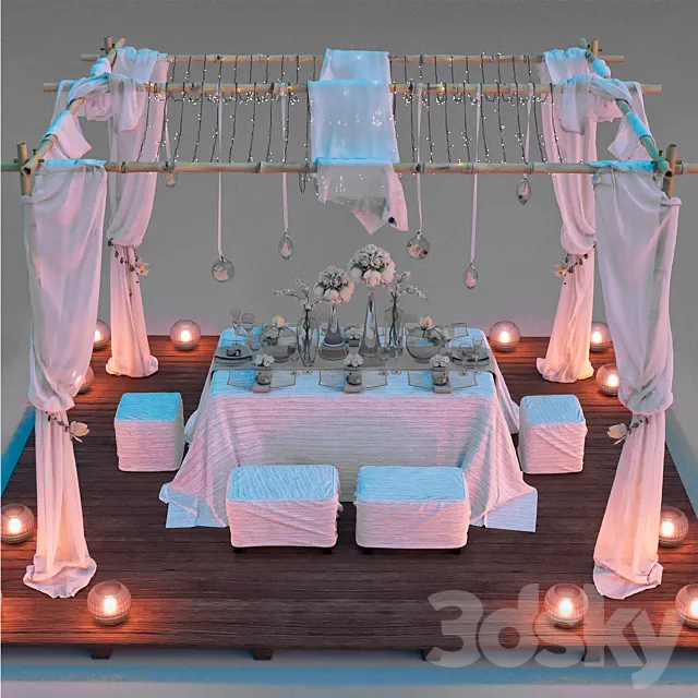 Beach canopy. 3DModel