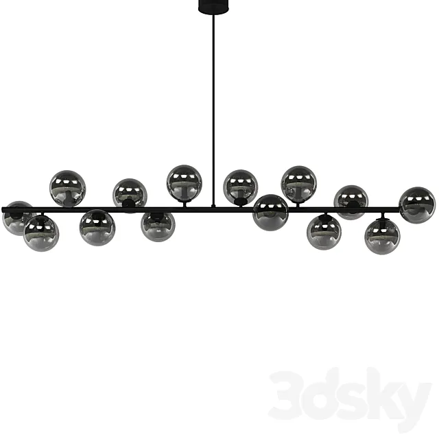 Beacon Lucci Decor Orion 14 Light Pendant in Black Smoke 3D Model