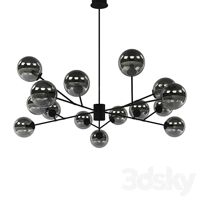 Beacon Lucci Decor Orion 15 Light Pendant in Black Smoke 3DModel