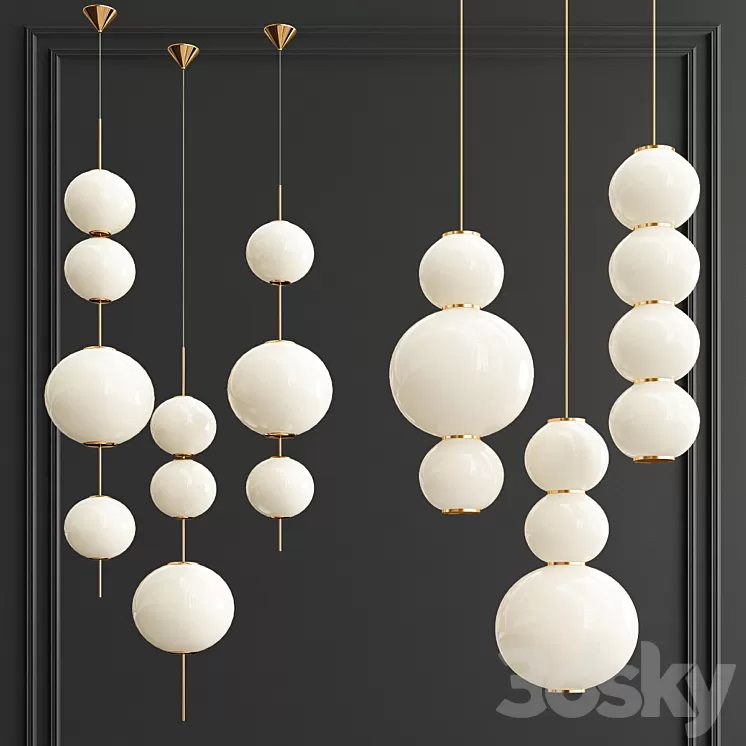 Beads & Pearls Suspension Pendants 3D Model