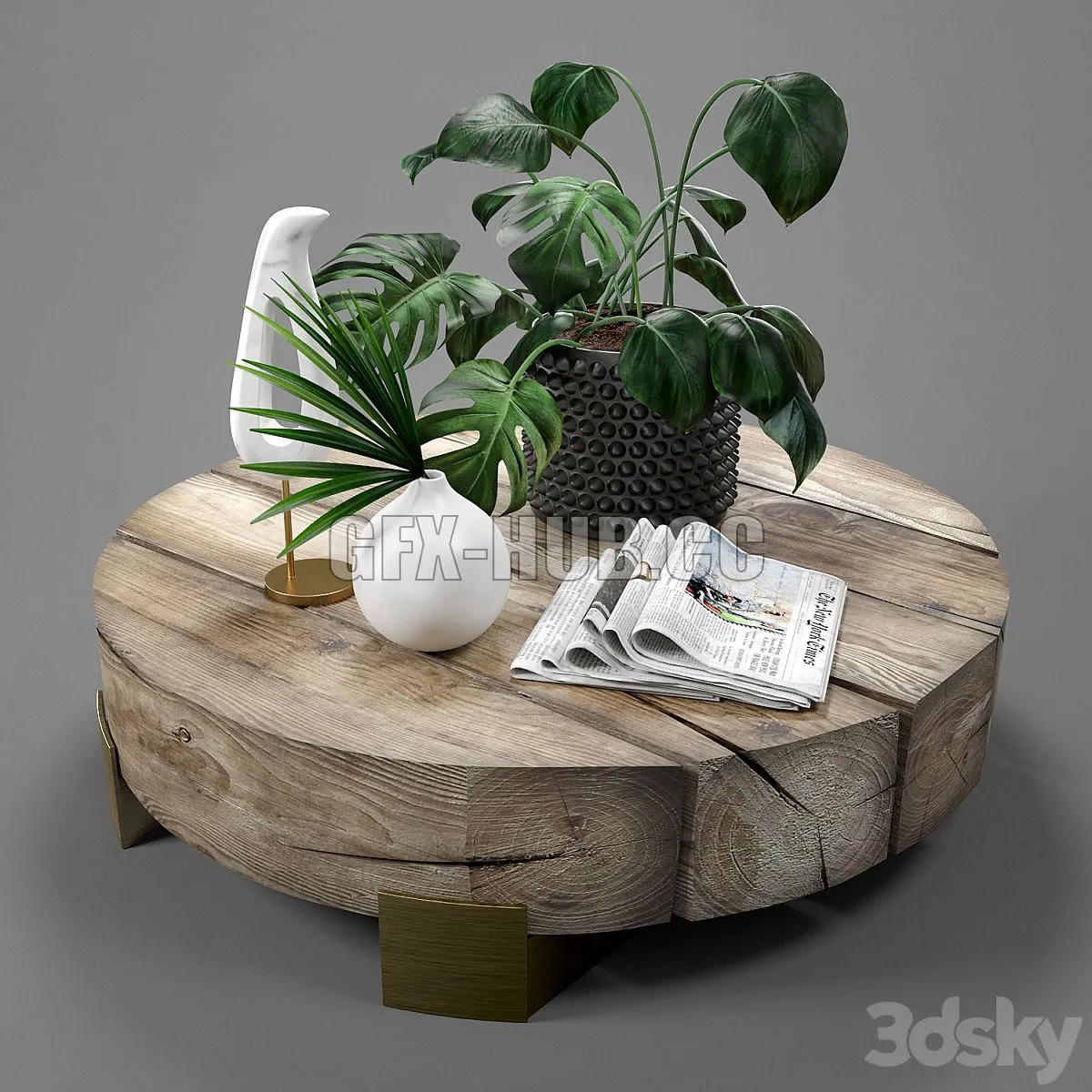 Beam coffee table limited edition by Van Rossum 3D Model