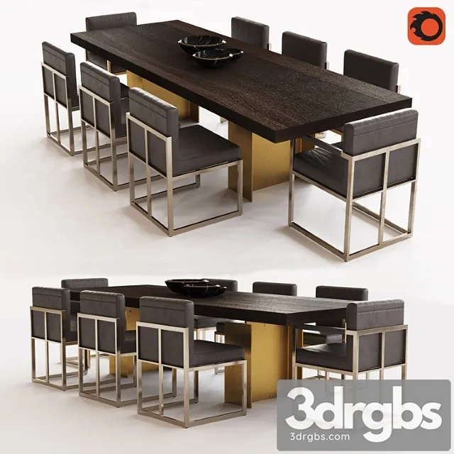 Beam Rectangular Dining Table 3D Model Free