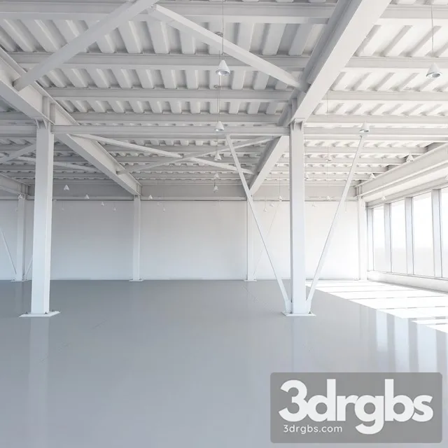 Beam System Metal Ceiling With Columns 3D Model Free