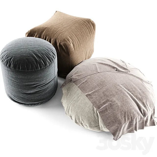 bean bag and pouf 3DModel