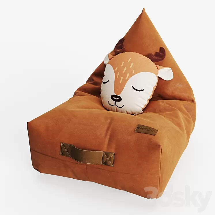 Bean bag chair and pillow from NOBODINOZ 3D Model Free