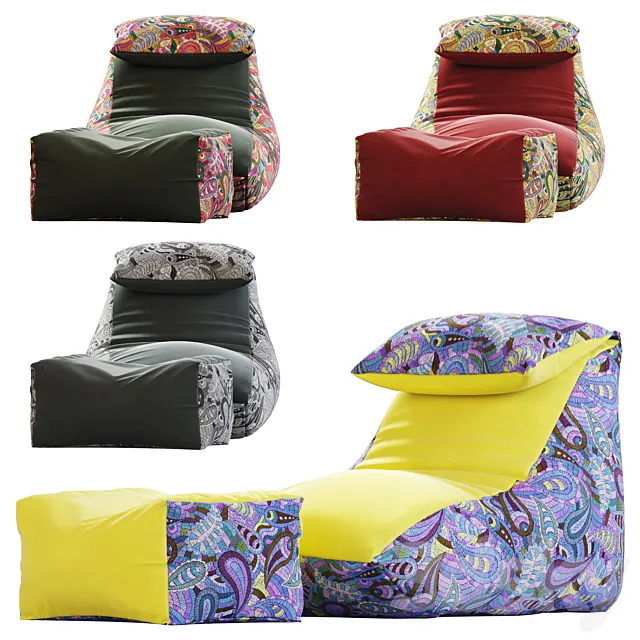 Bean bag chair with V-Mix cushion 3DModel