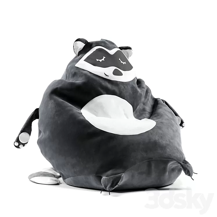Bean bag DreamBag Raccoon 3D Model Free