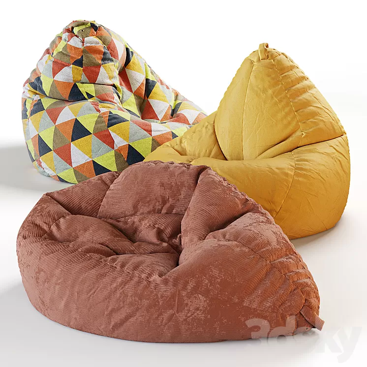 Bean bag pear 3 3D Model Free