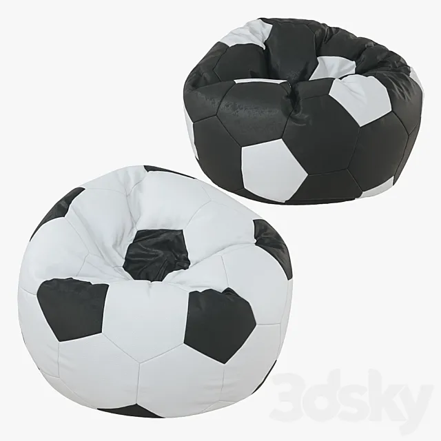 Bean bag soccer ball leather 3D Model