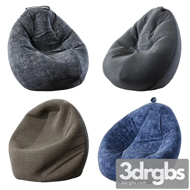 Bean bags set 2 3D Model Free