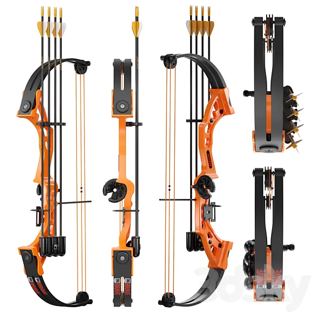 Bear Archery Brave Orange 3D Model