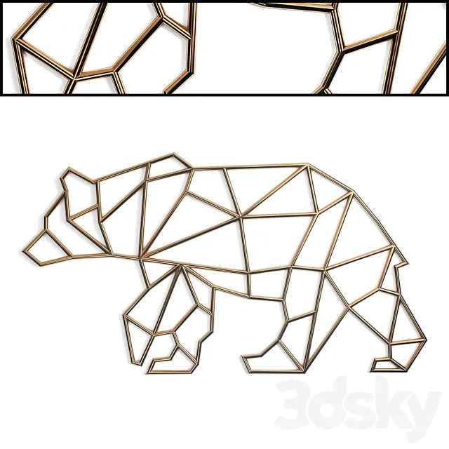 Bear Metal Wall Decor 3D Model