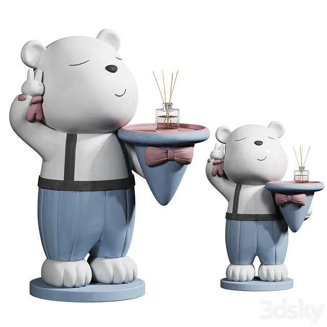 Bear ornaments ceramic ornaments shelf tray 3D Model
