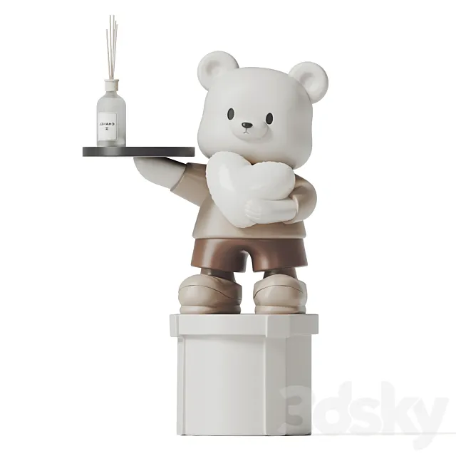 Bear ornaments ceramic ornaments shelf tray 3DModel