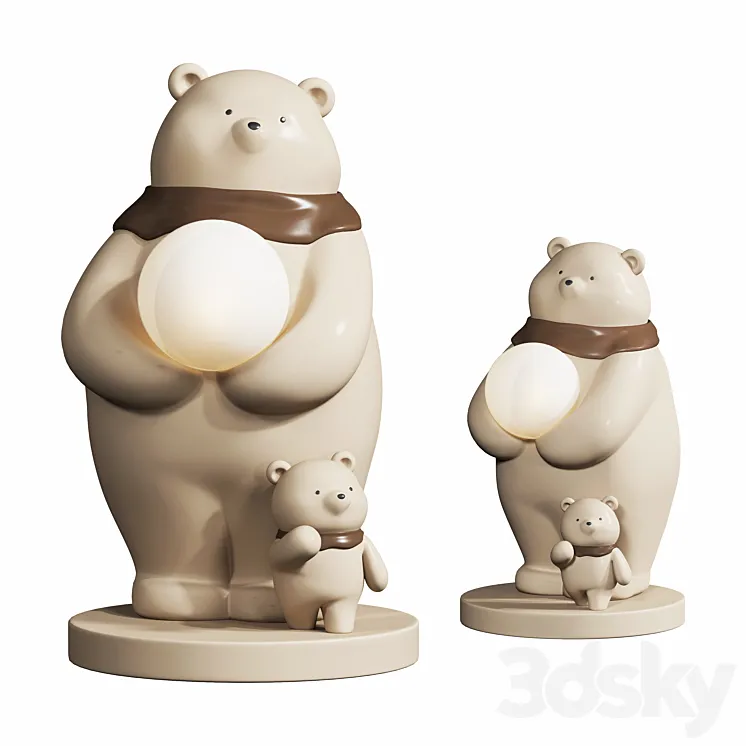 bear sculpture floor lamp living room sculpture decorations 3D Model Free