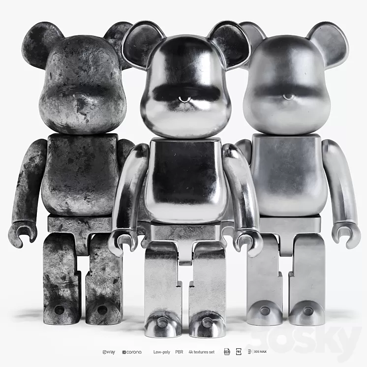 Bearbrick / 3 Metal 2 3D Model Free