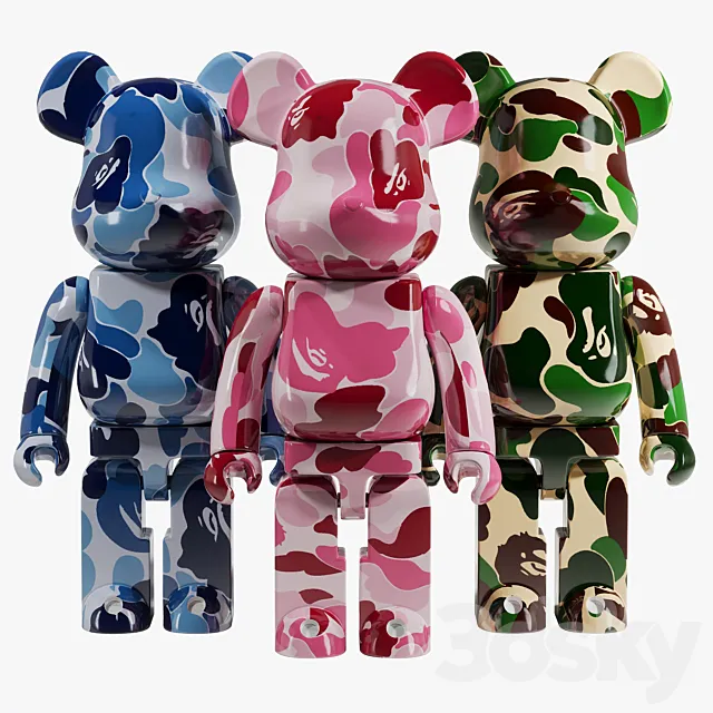 Bearbrick _ Bape ABC Camo 3DModel