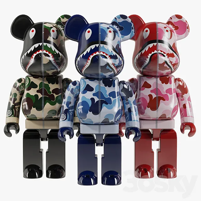 Bearbrick _ Bape ABC Camo Shark 3DModel