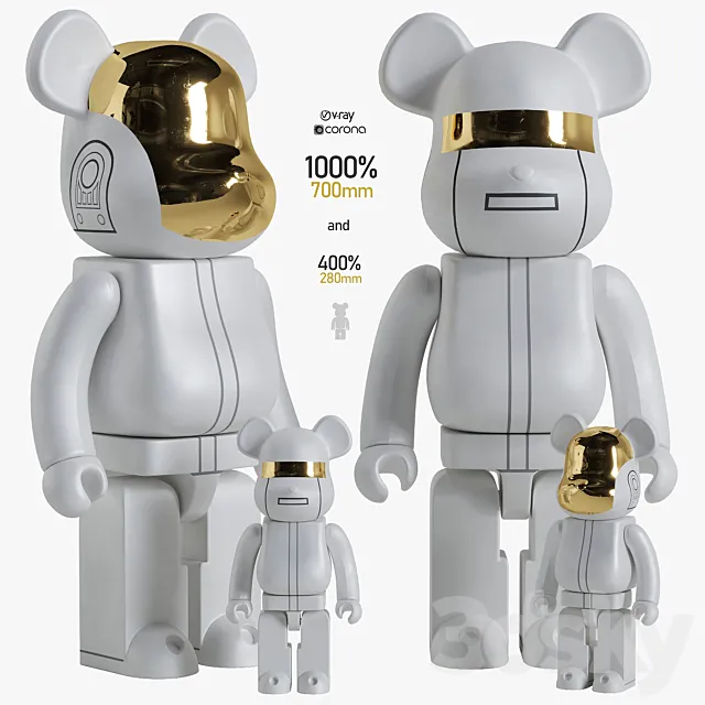 Bearbrick _ Daft Punk White Suit 3DModel