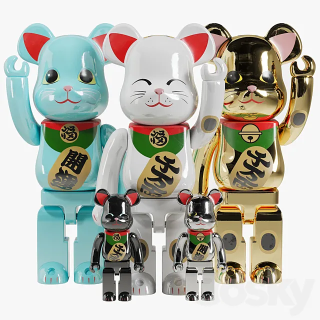 Bearbrick _ Maneki neko 3DModel