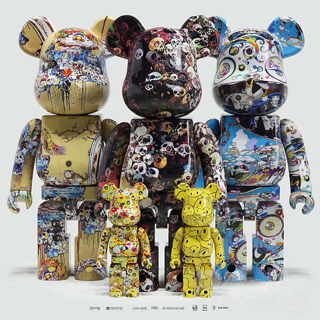 Bearbrick _ Murakami 2 3DModel