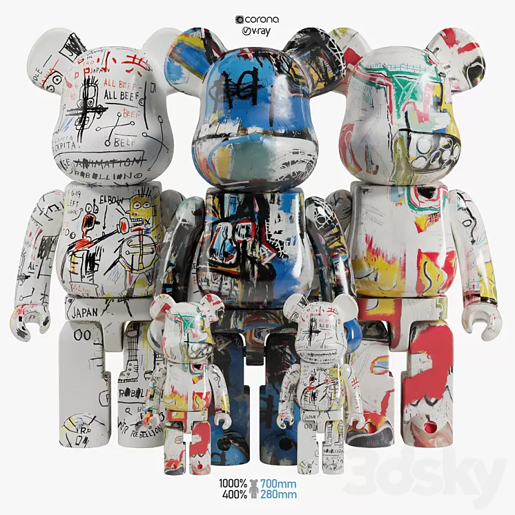 Bearbrick / Basquiat ART 3D Model