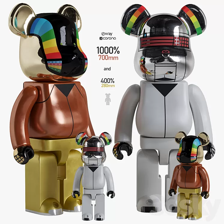 Bearbrick / Daft Punk Discovery 3D Model