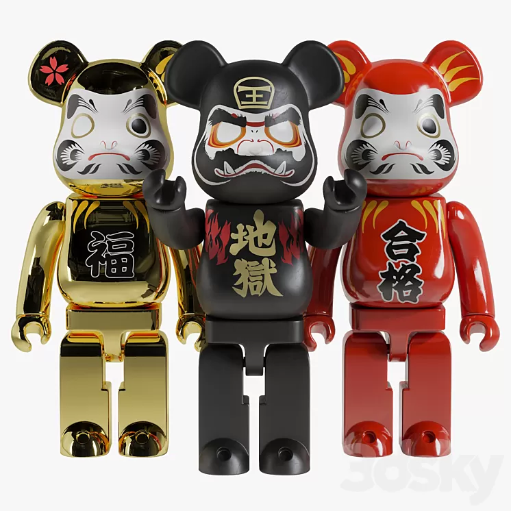 Bearbrick / Daruma 3D Model