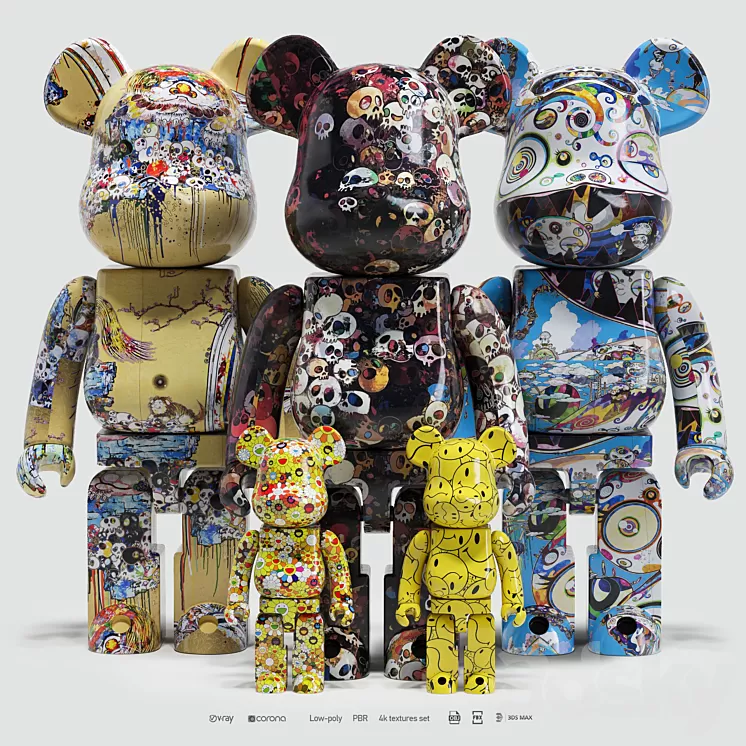 Bearbrick / Murakami 2 3D Model Free