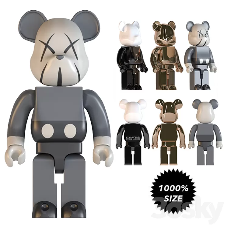 bearbrick size 1000% 3D Model