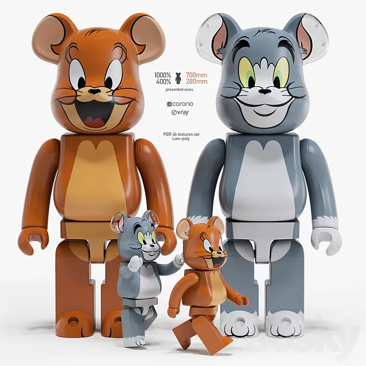 Bearbrick / Tom and Jerry 3D Model