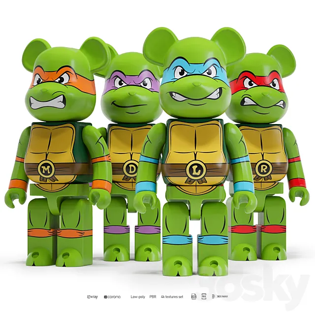 Bearbrick_Ninja Turtles 3DModel