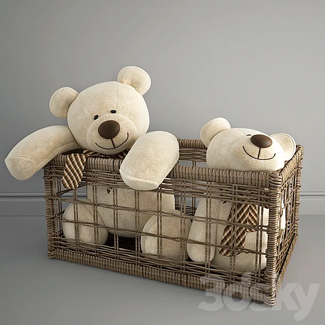 bears in a basket 3D Model