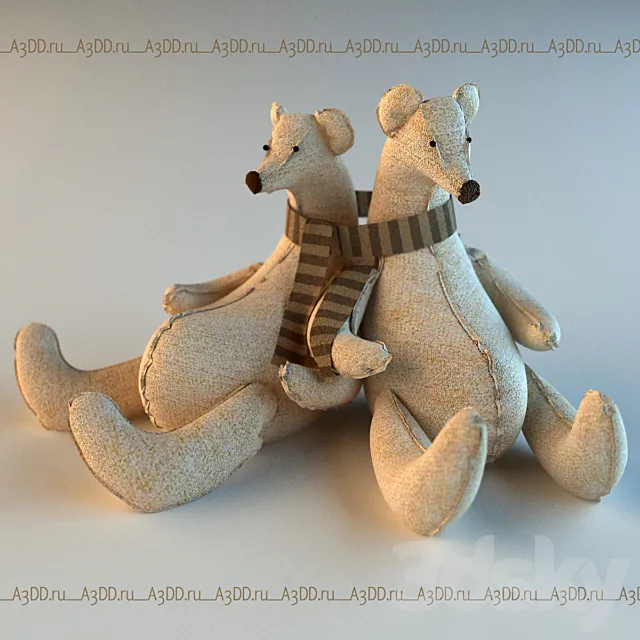 Bears in a scarf 3DModel