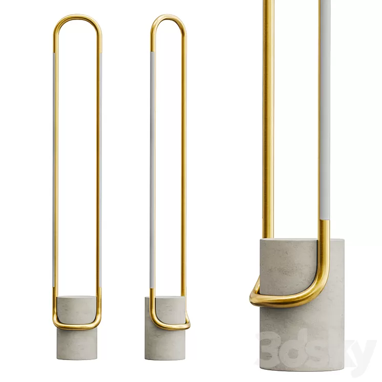 Beau Brass LED Floor Lamp 3D Model