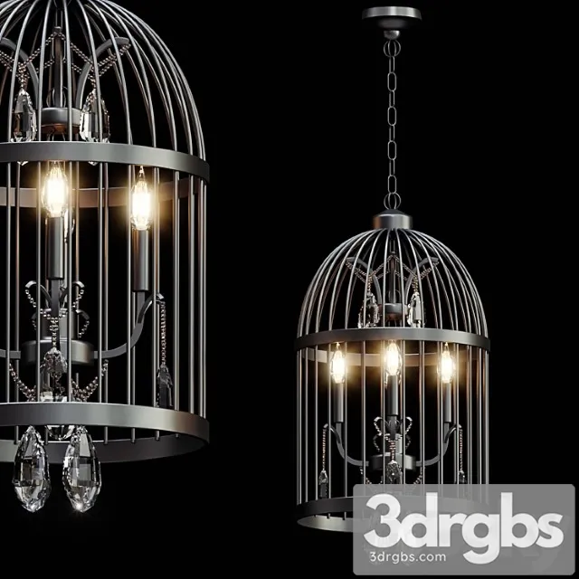 Beautiful bird cage chandelier 3D Model Free